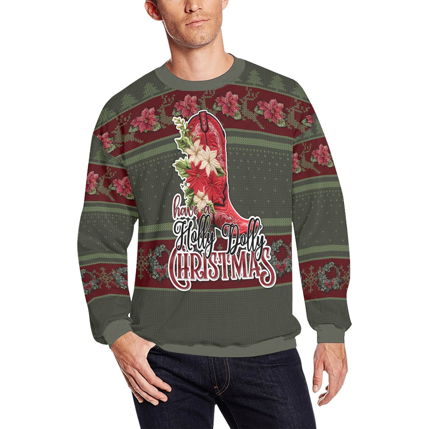 Have A Holly Dolly Christmas All Over Print Crewneck Sweatshirt
