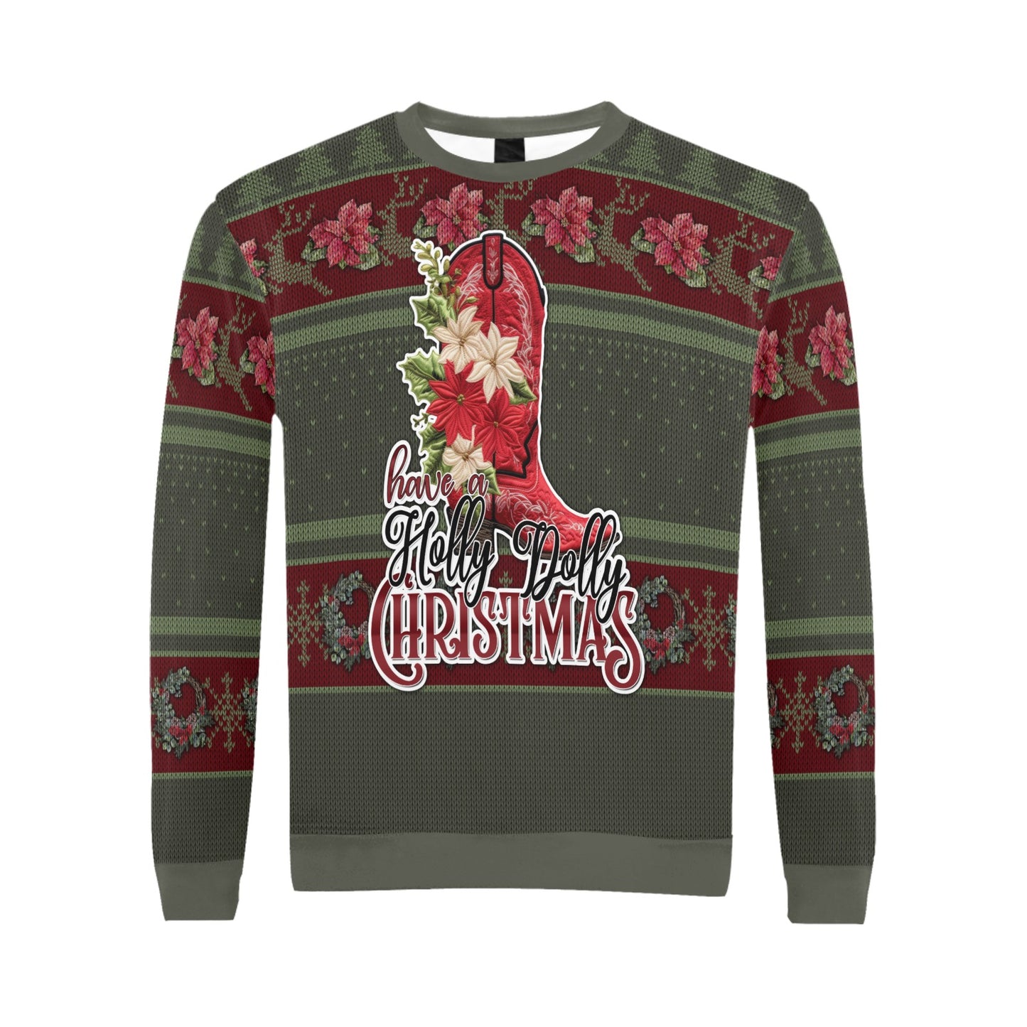 Have A Holly Dolly Christmas All Over Print Crewneck Sweatshirt