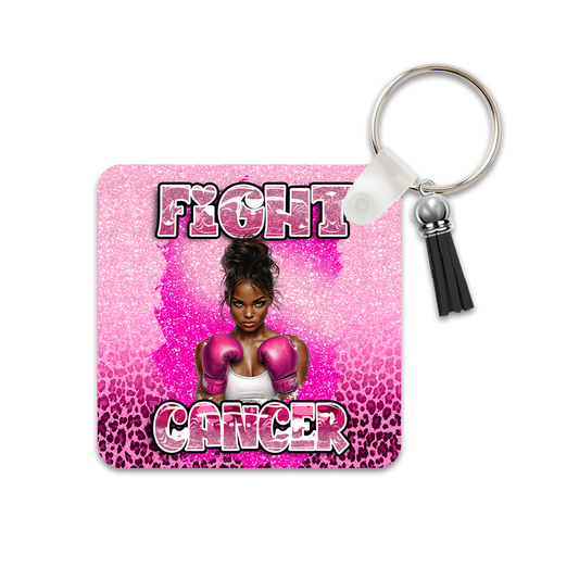 PinkOut Square Key Chain